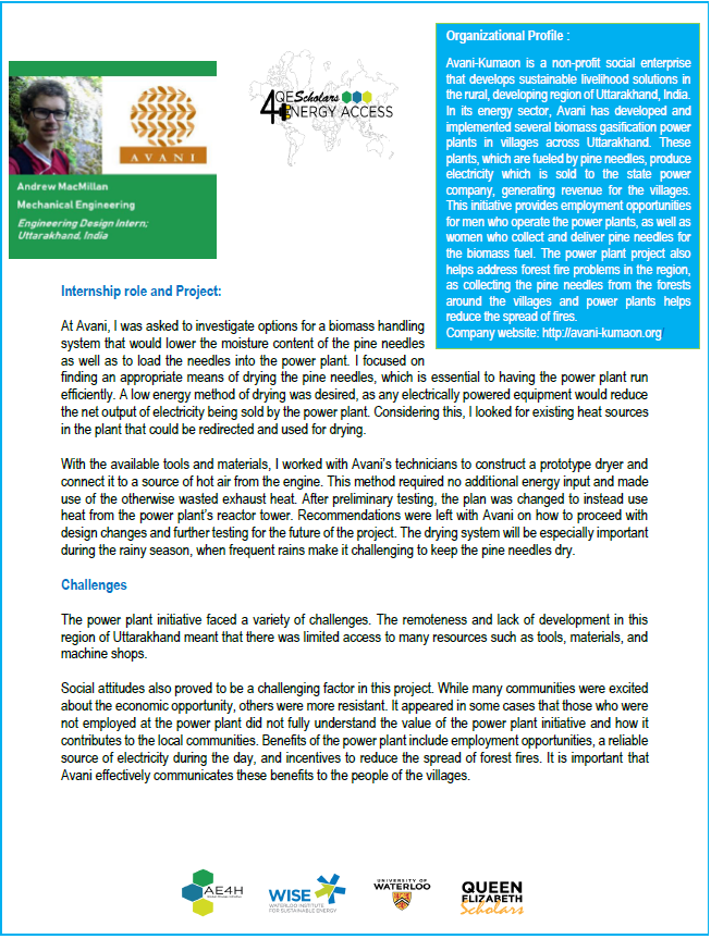 Andrew Macmillan Report Screenshot